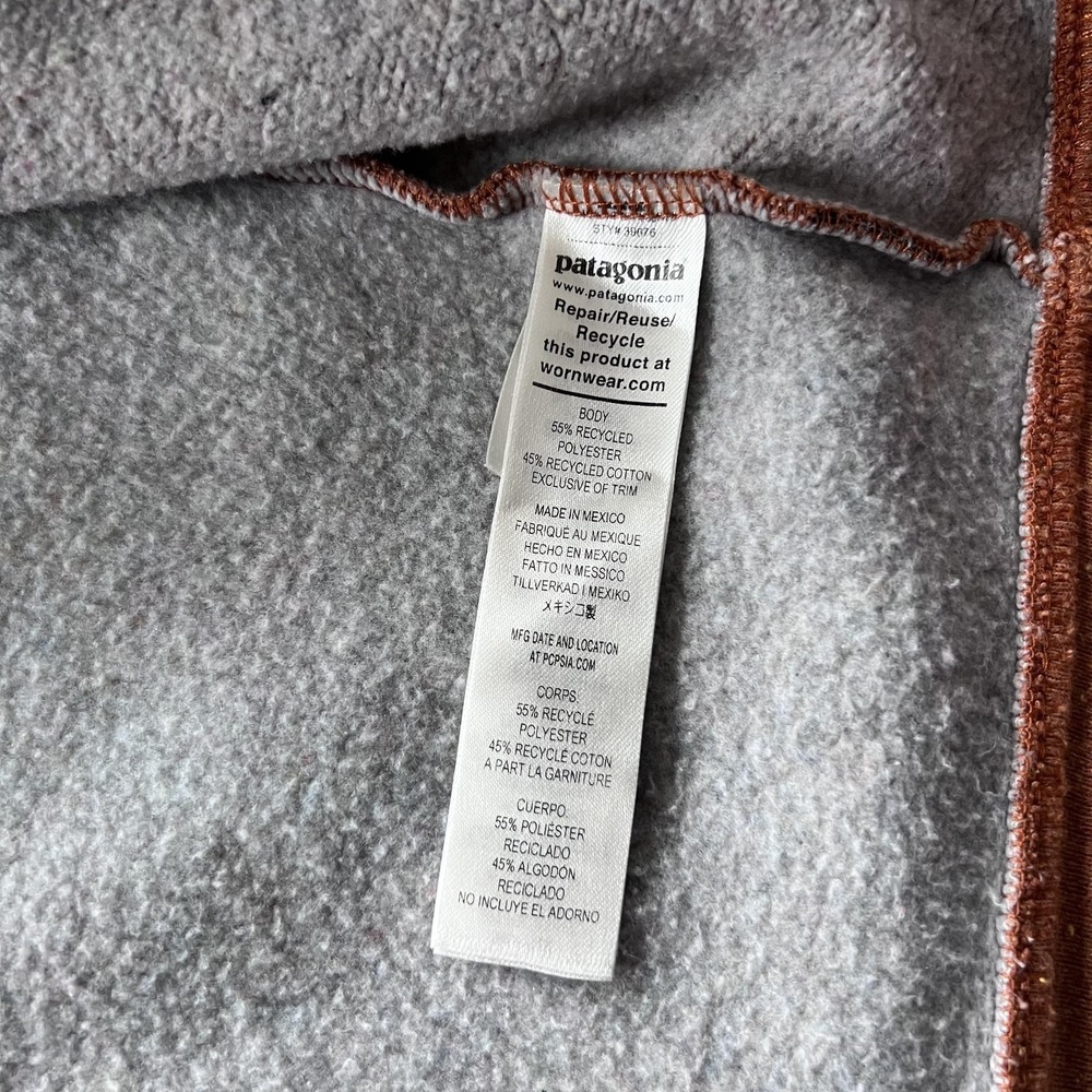 Patagonia Skyline Stencil Uprisal Hoodie Mens Medium Brown Full Zip - Picture 9 of 16